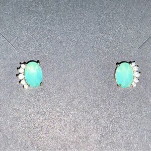 Tai Aqua chalcedony stud earrings